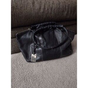 Furla black leather hobo bag